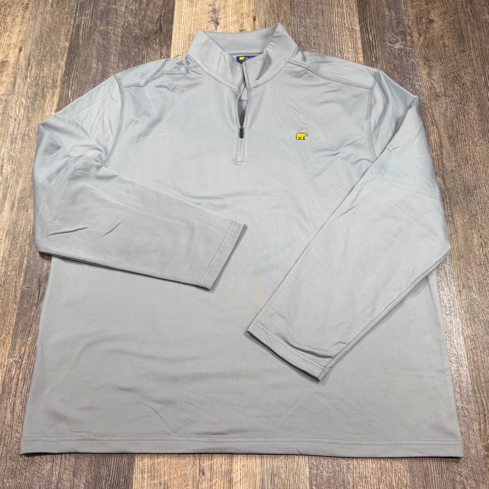 Jack Nicklaus Pullover Mens XL Gray 1/4 Zip Performance Golden Bear Logo Fleece
